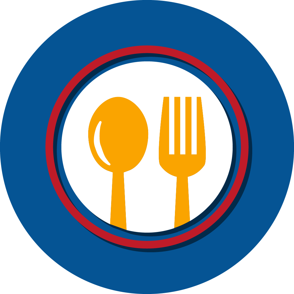 plate with spoon and fork