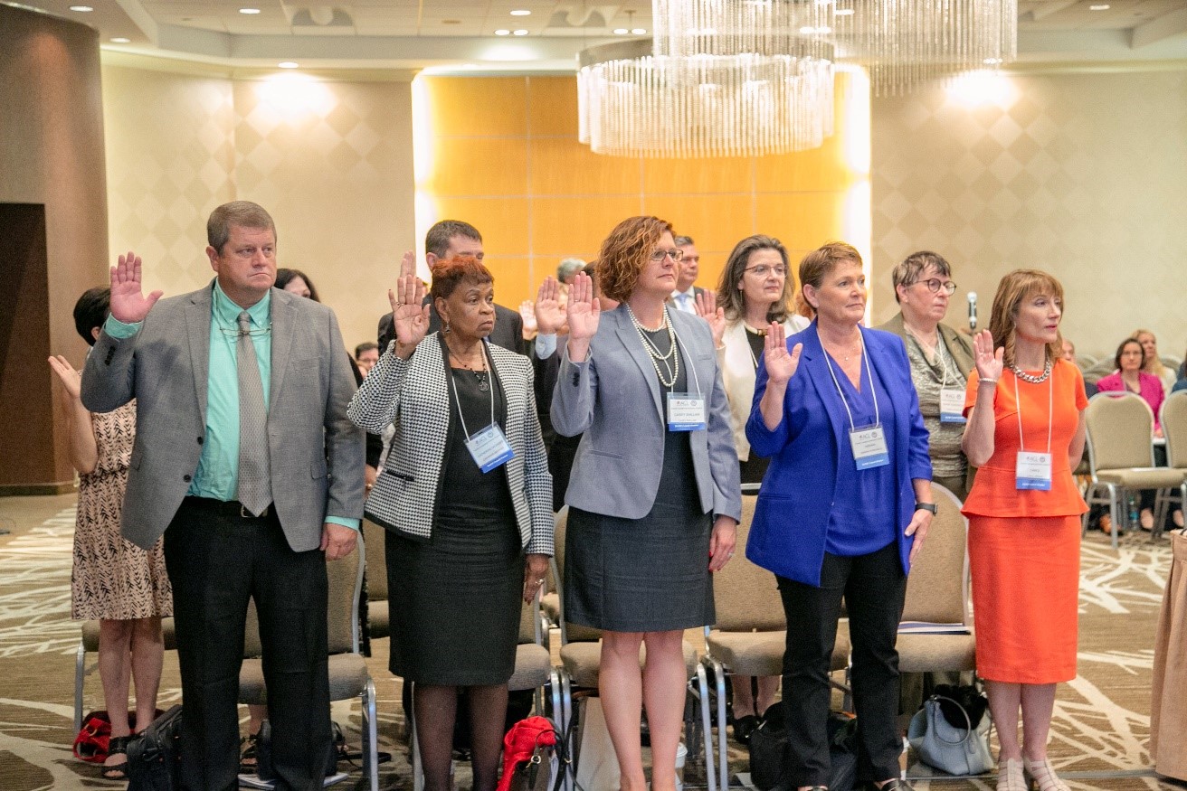 Family Caregiver Advisory Council members completing oath of office