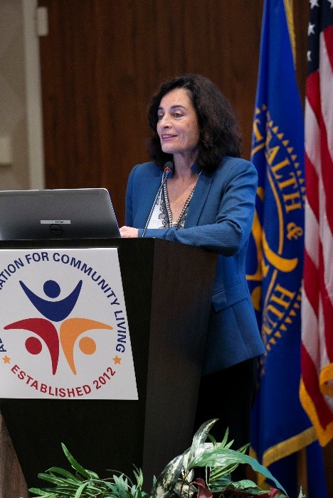 Panelist Tamar Heller, Ph.D., Director, Center of Caregiving Research Education and Policy, University of Pittsburgh presenting Research on Caregivers of People with Disabilities