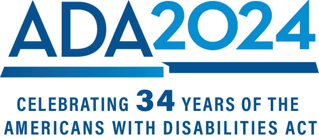 ADA graphic, celebrating 34 years of the Americans with Disabilities Act