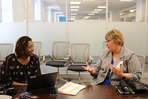 ACL’s Regina Blye meets with a leadership representative from a center for independent living in Tennessee
