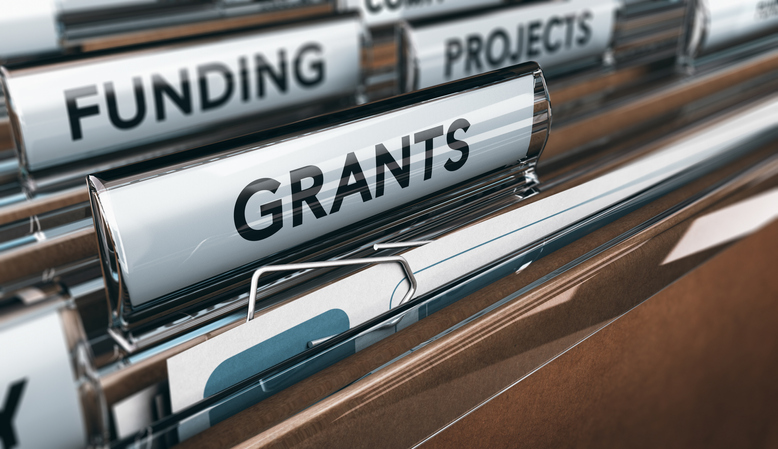 folders with a header of grants