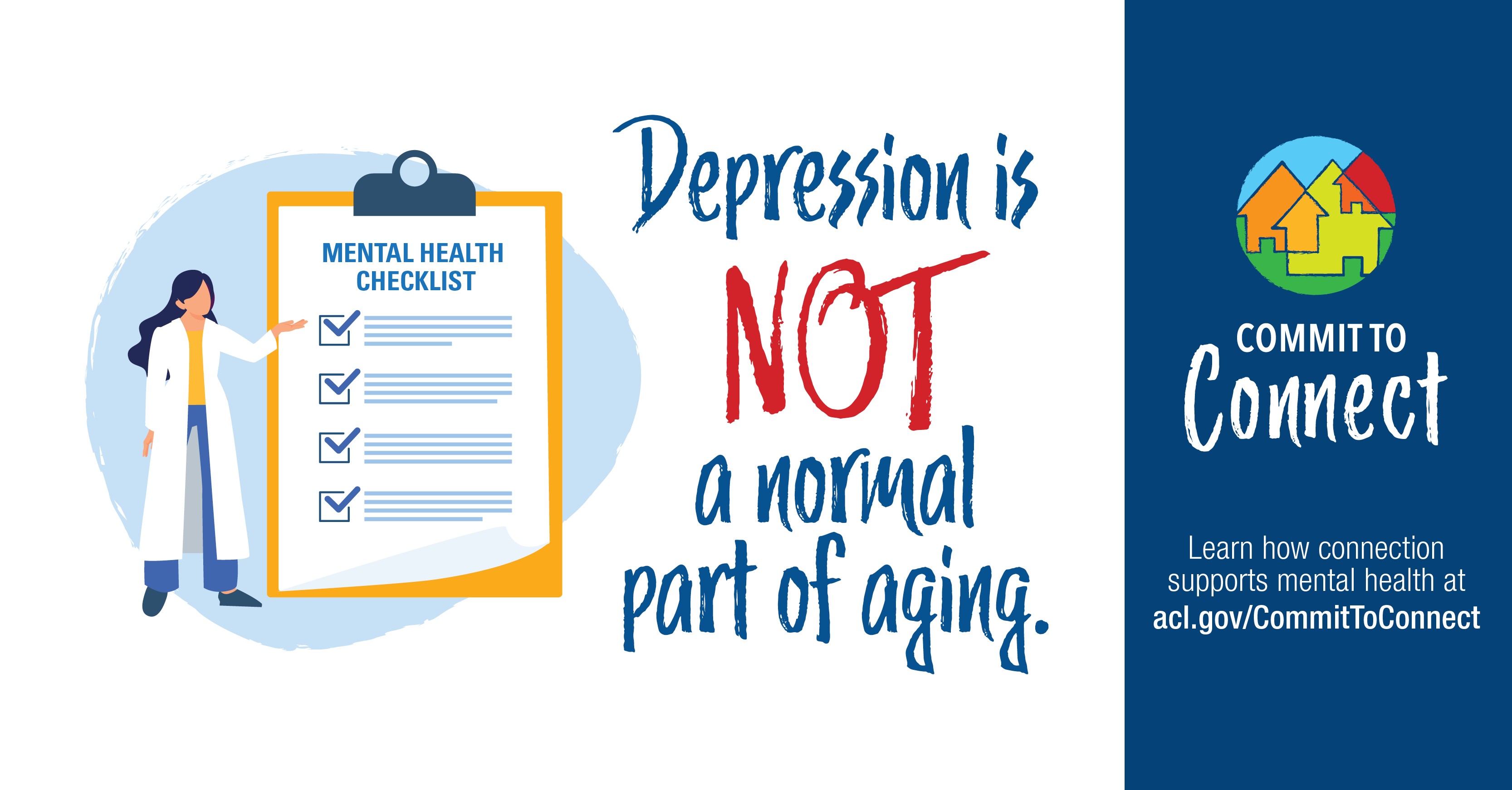 Depression is not a normal part of aging social graphic