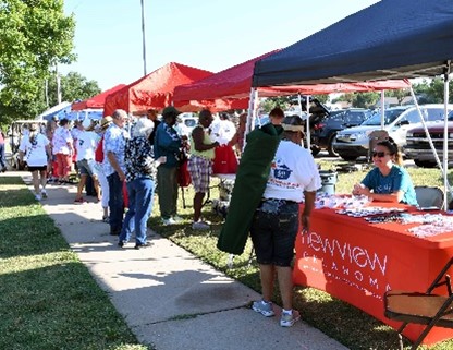 Tables and tents set up at Oklahoma County Senior Nutrition Program’s “Picnic in the Park”