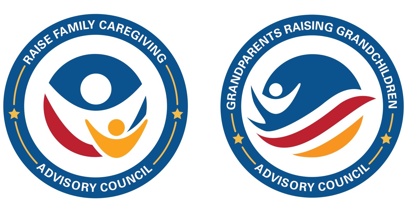 RAISE Family Caregiving Advisory Council and Supporting Grandparents Raising Grandchildren Advisory Council logos