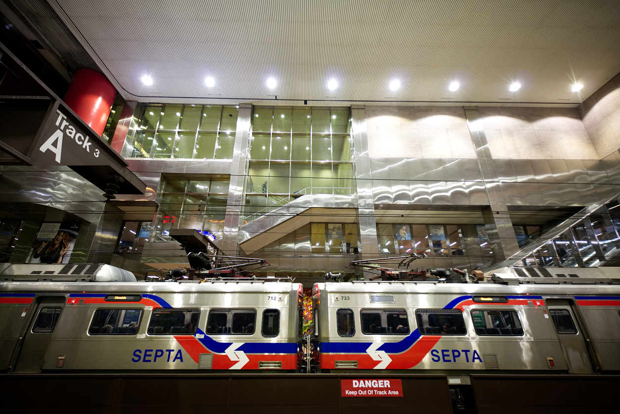 SEPTA train sitting in the station