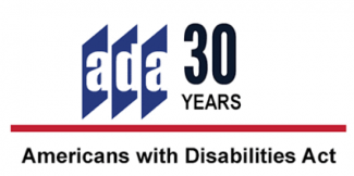 Logo for 30 years of the ADA